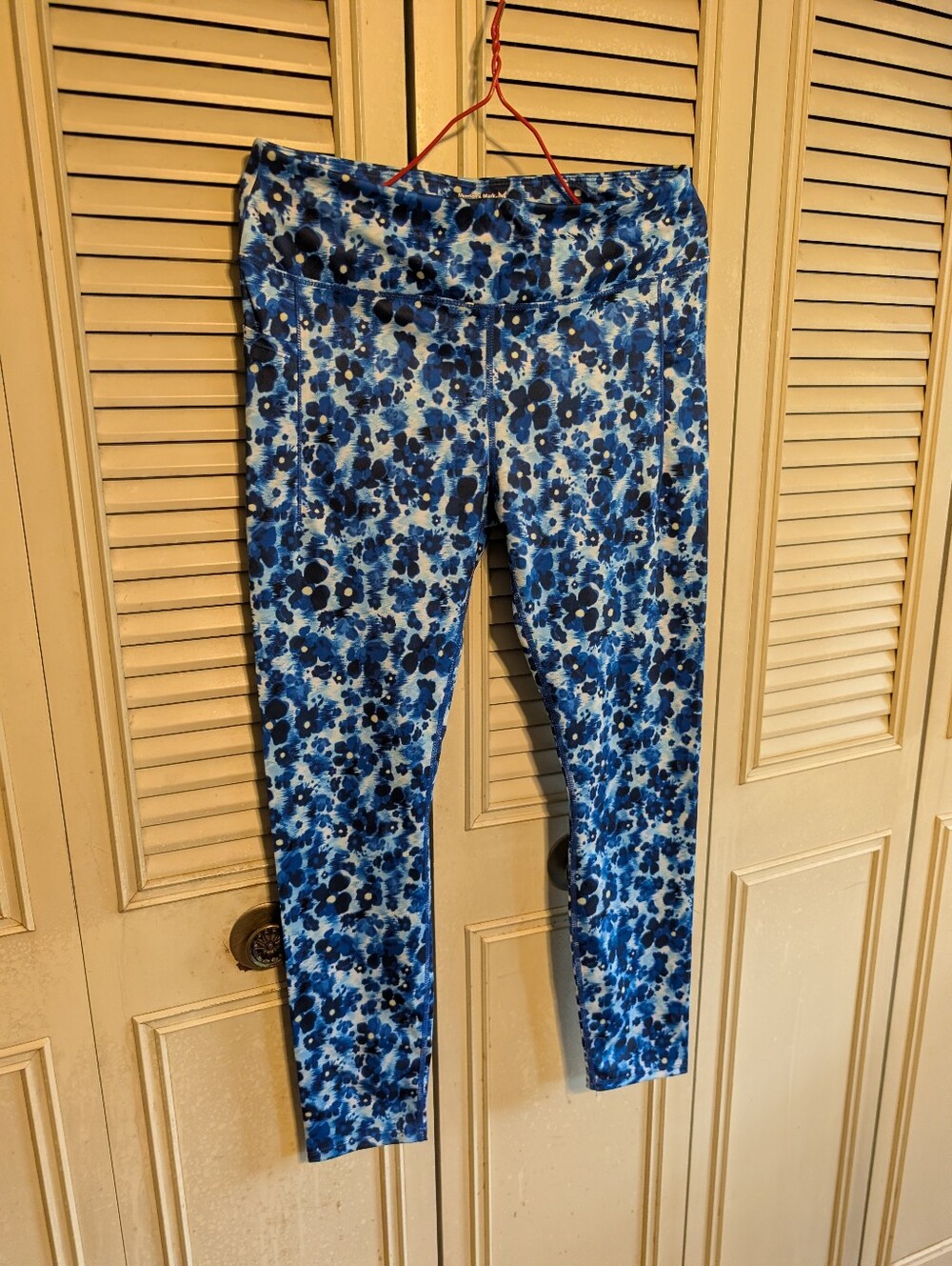 Girls Blue Floral Leggings